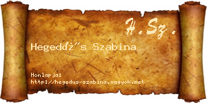 Hegedűs Szabina névjegykártya